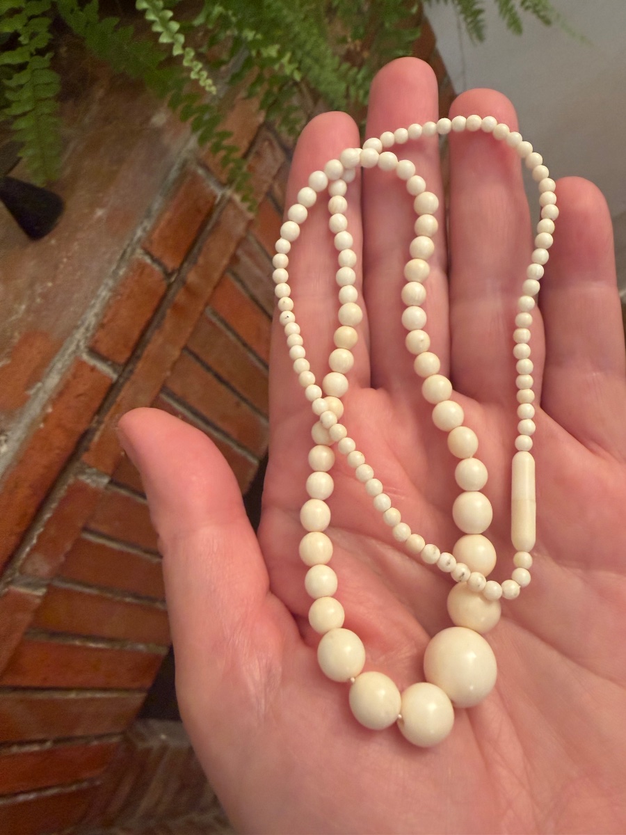 Collier ancien ivoire -photo-5