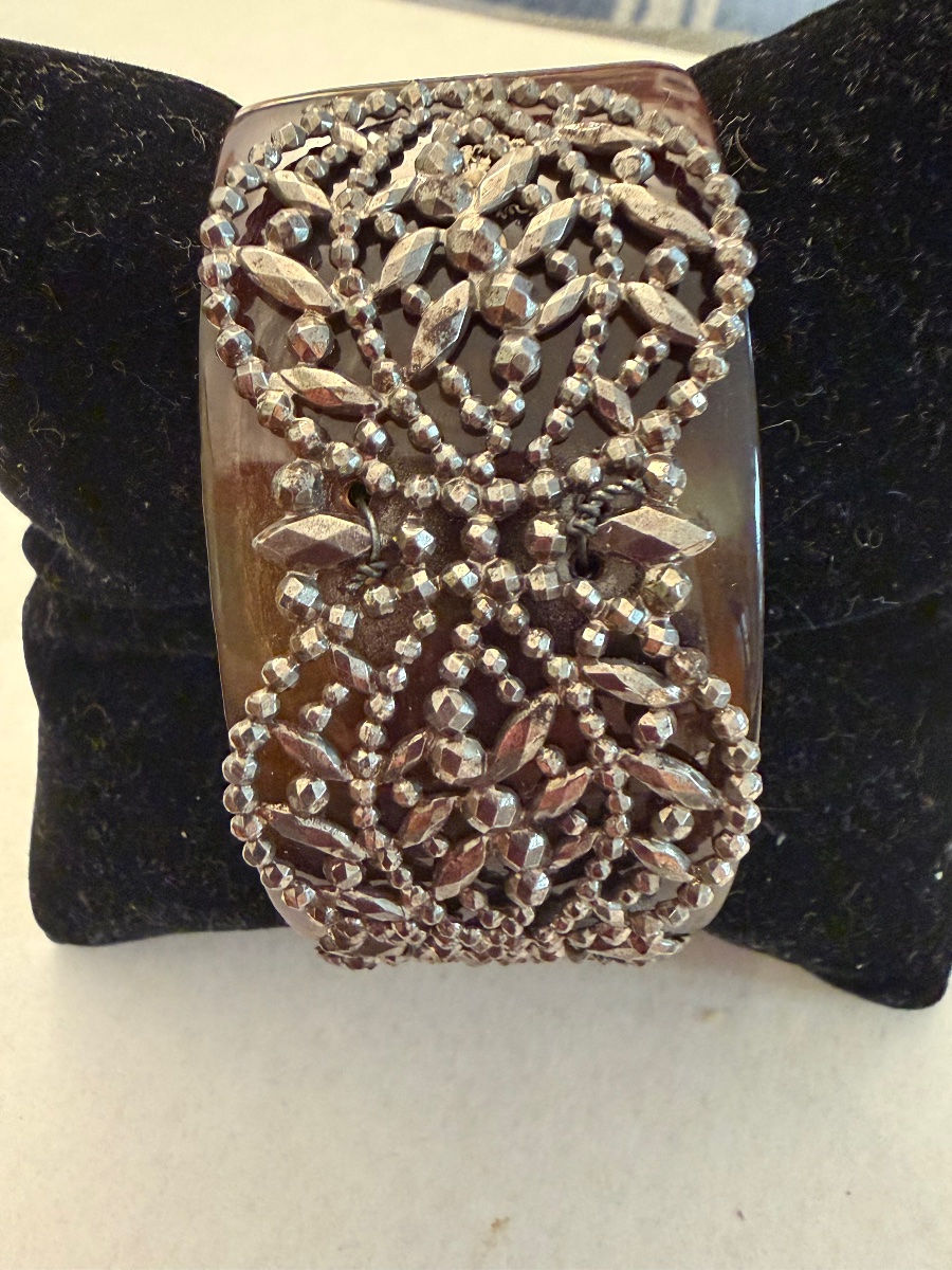 Horn And Steel Cuff Bracelet -photo-3