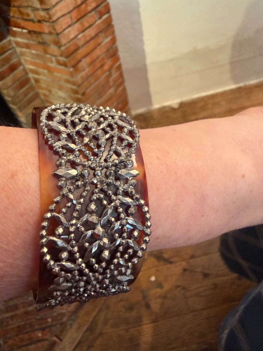 Horn And Steel Cuff Bracelet -photo-4