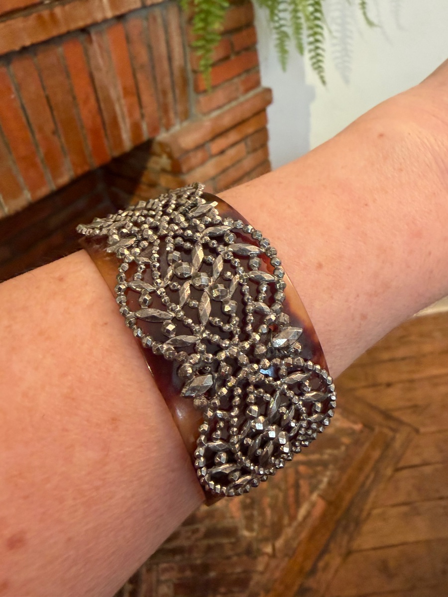Horn And Steel Cuff Bracelet -photo-6