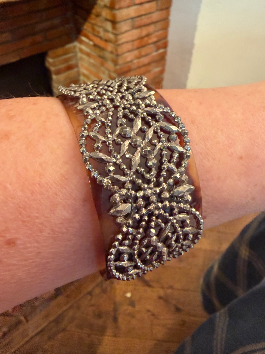 Horn And Steel Cuff Bracelet 
