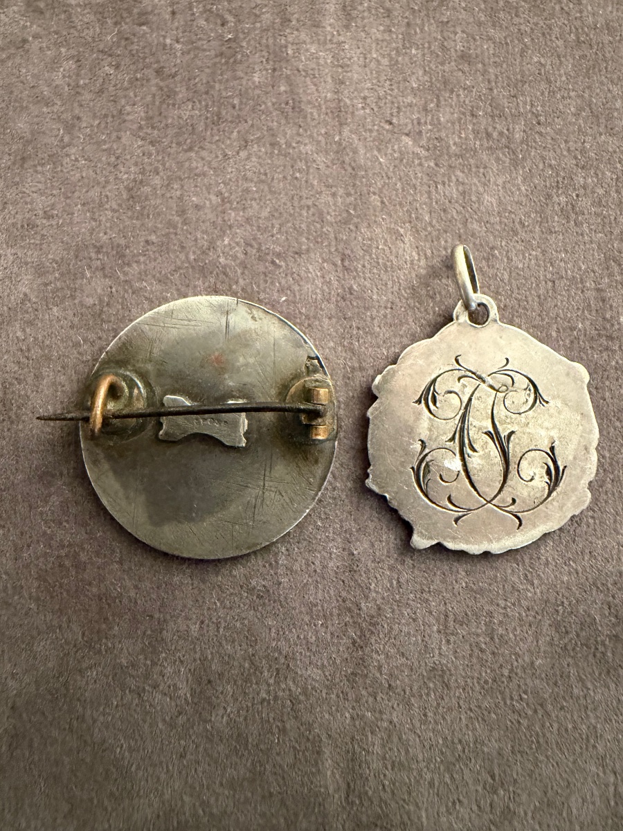 2 Silver Religious Medals -photo-4