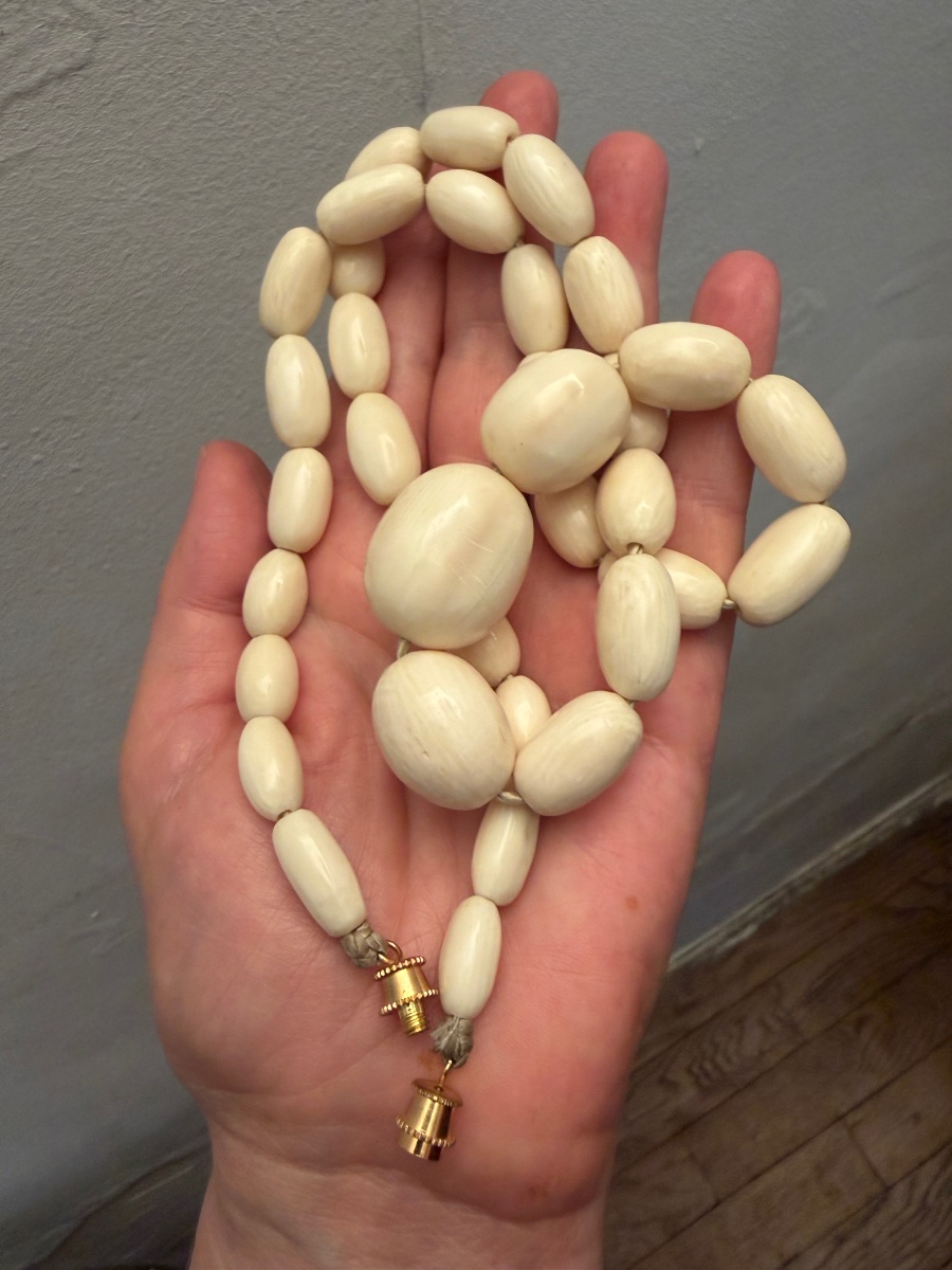 Large Antique Ivory Necklace -photo-3