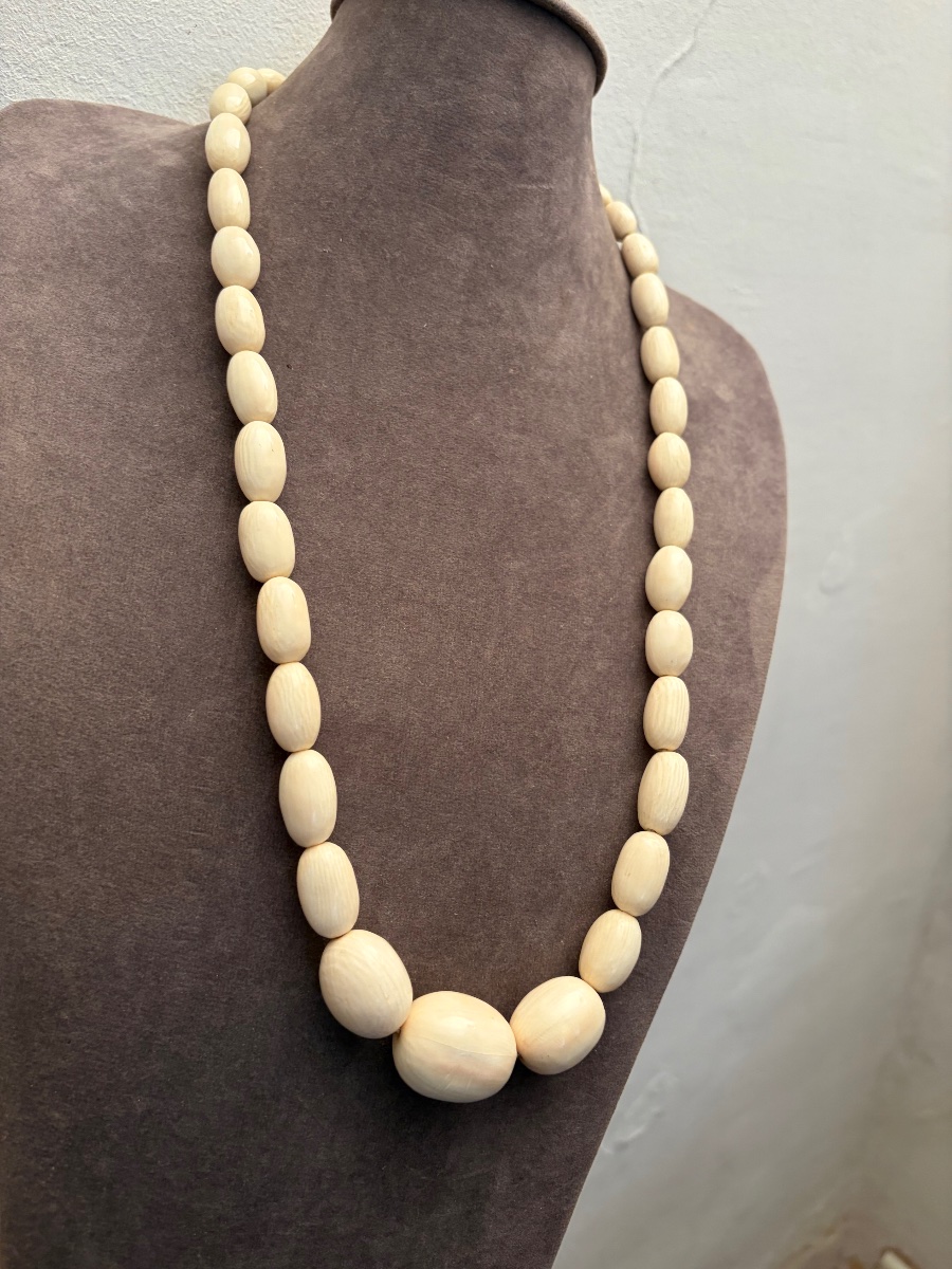 Large Antique Ivory Necklace -photo-3