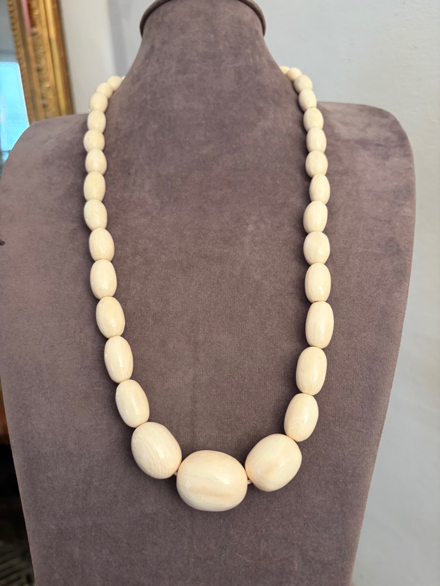 Large Antique Ivory Necklace -photo-5