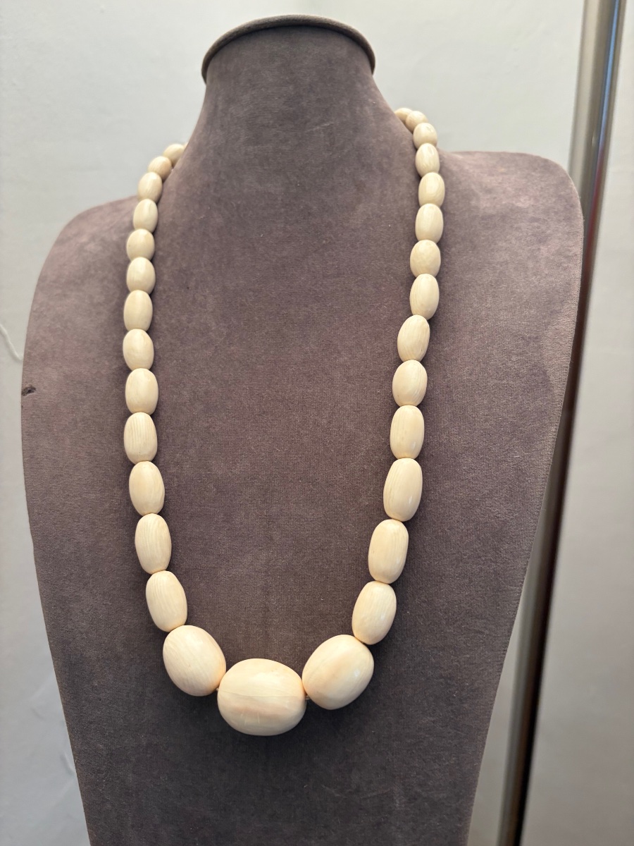 Large Antique Ivory Necklace -photo-8