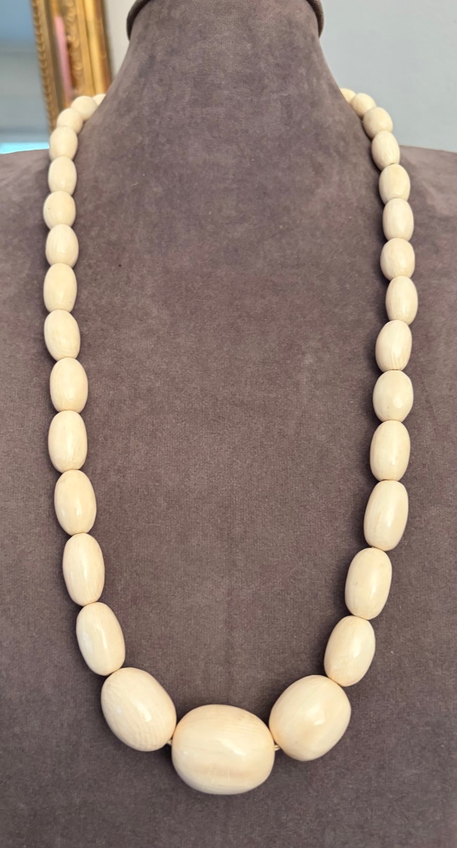Large Antique Ivory Necklace 