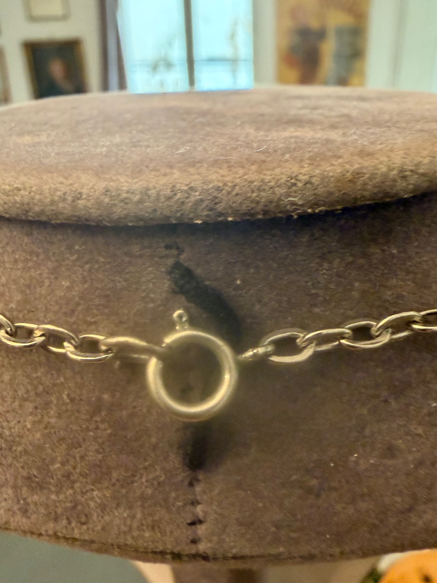 Collier métal  argenté  , émaux -photo-2
