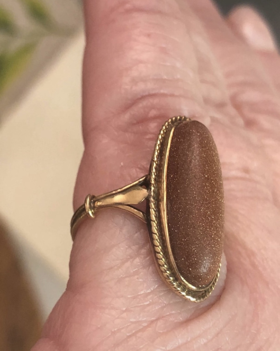 Bague 19ème or/ aventurine -photo-3
