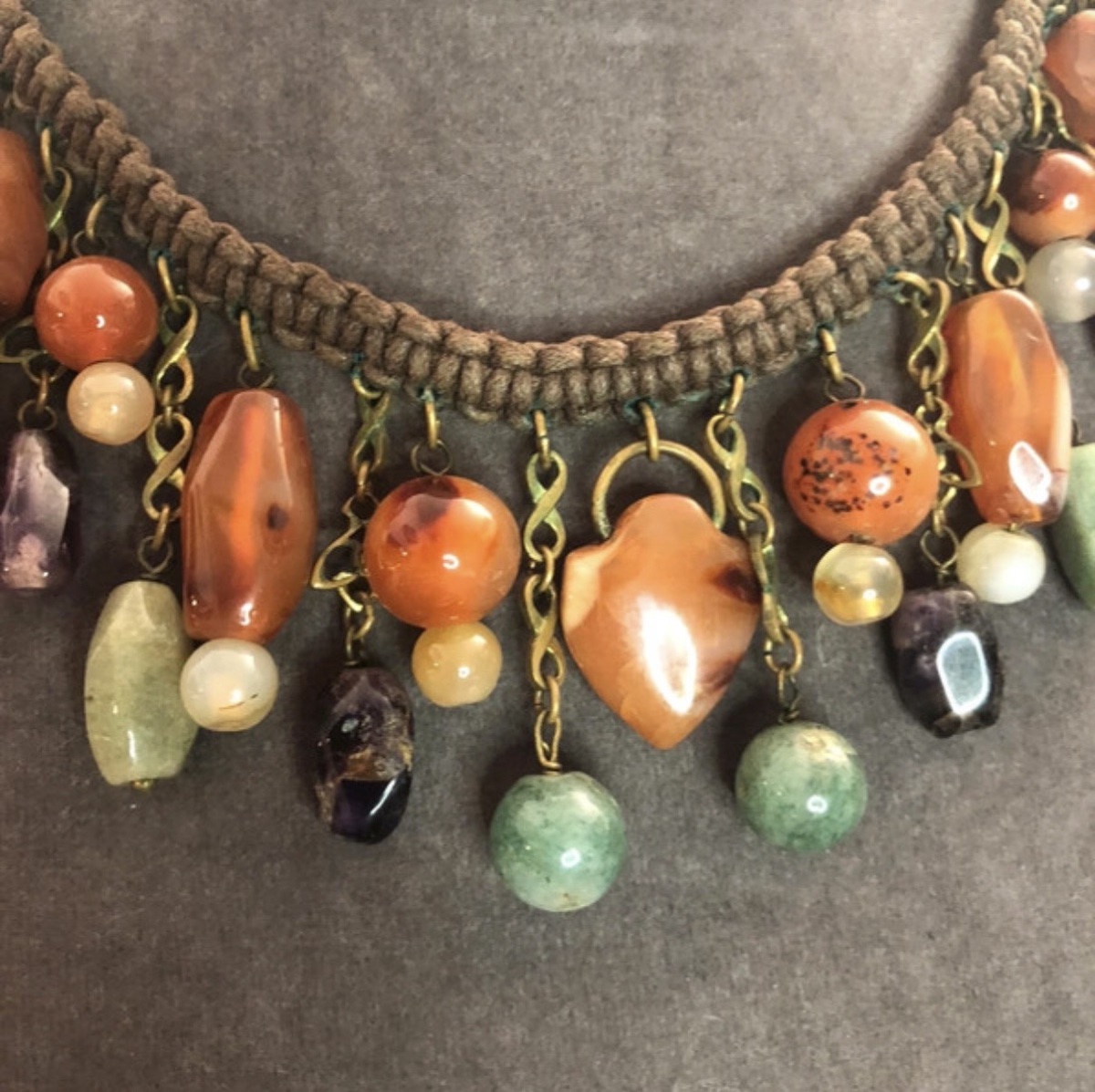 Collier pierres vintage -photo-2