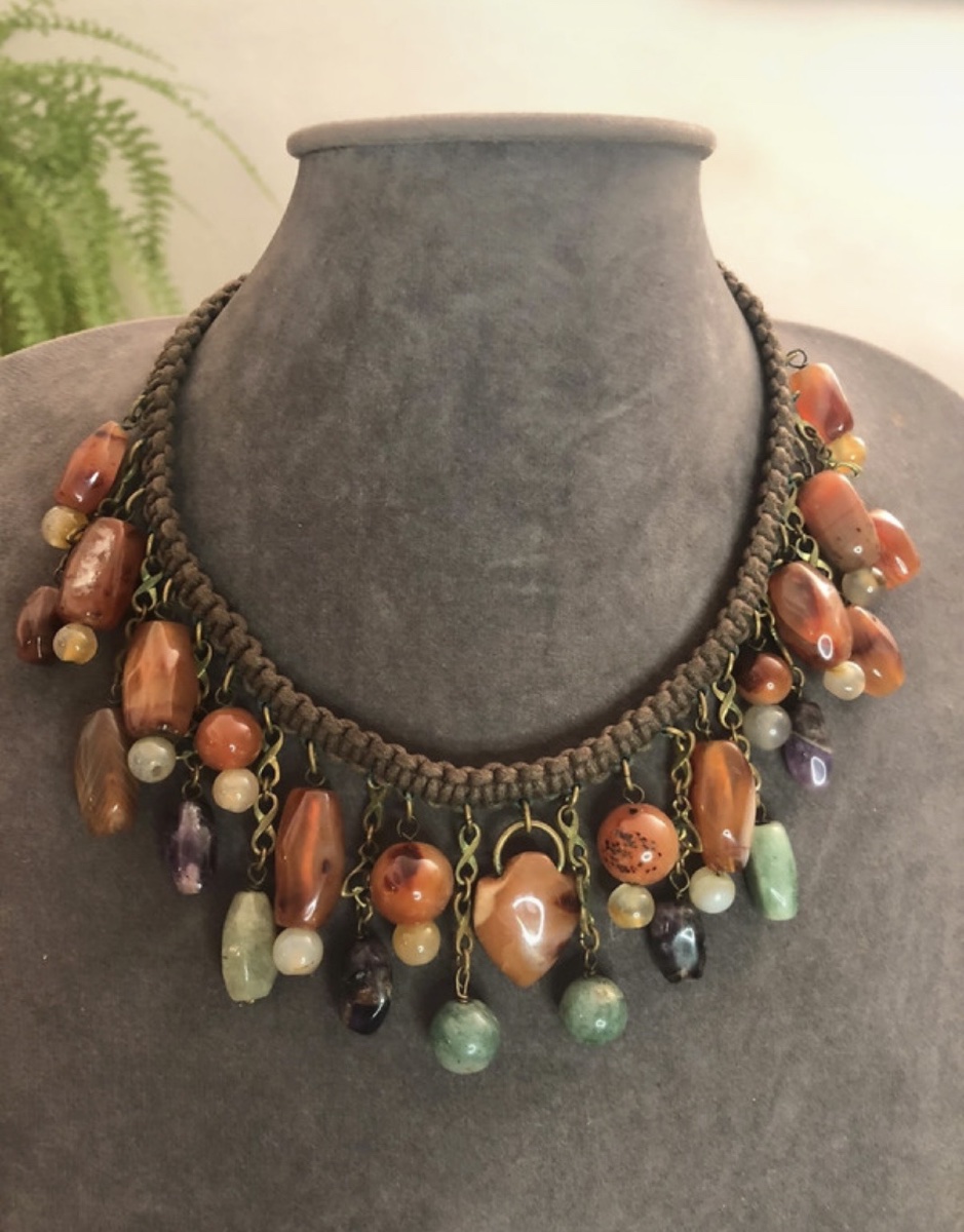 Collier pierres vintage -photo-5