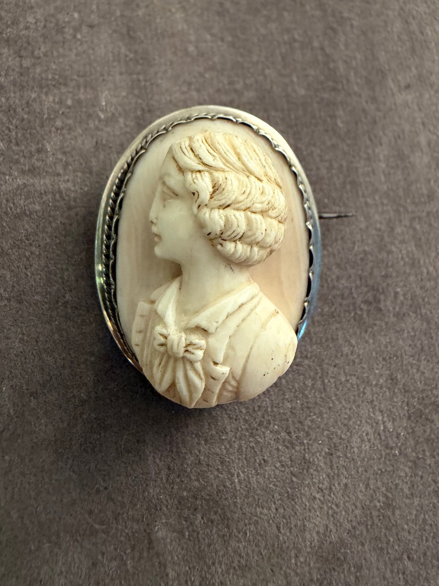 Napoleon III Ivory Cameo Brooch-photo-3