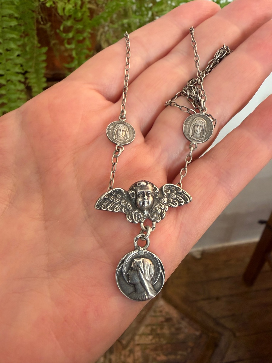 Pendentif chérubin argent -photo-4
