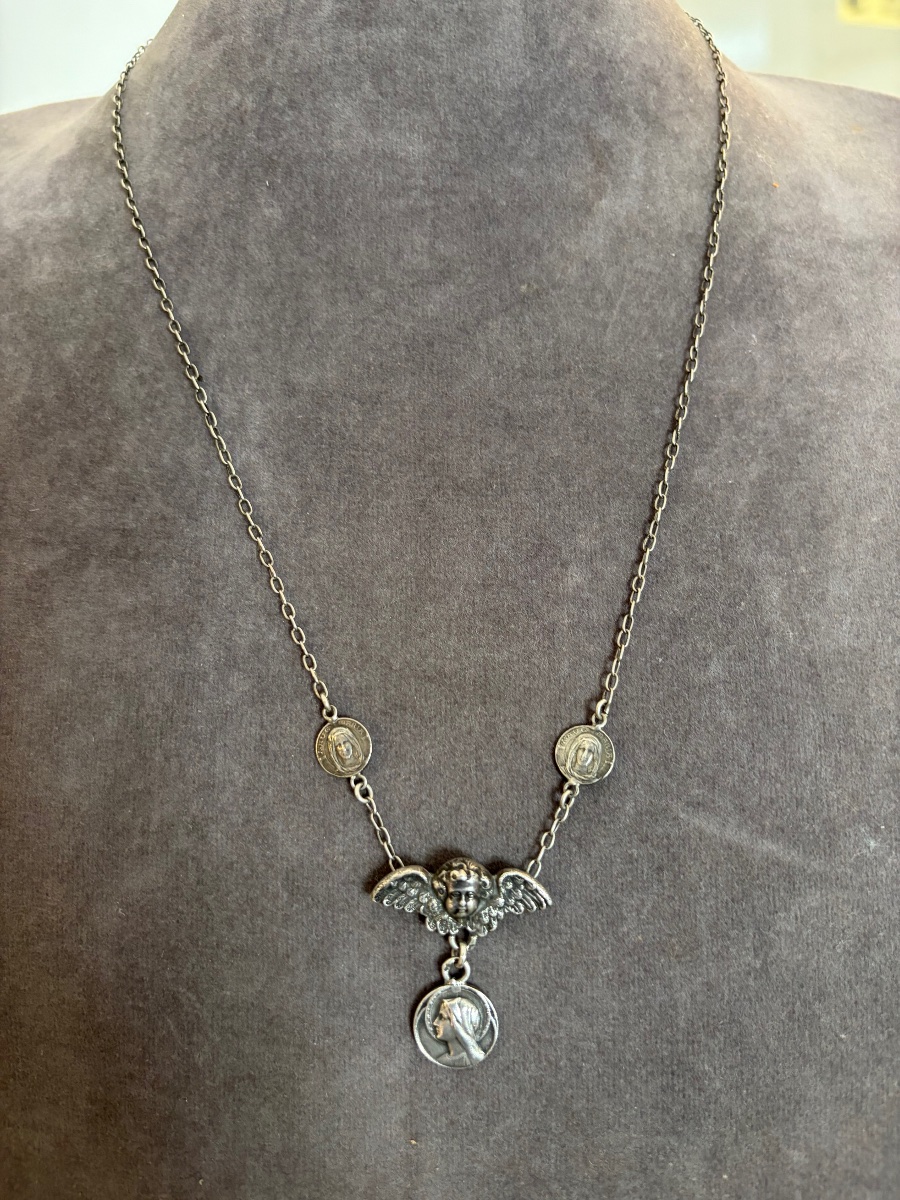 Pendentif chérubin argent -photo-1