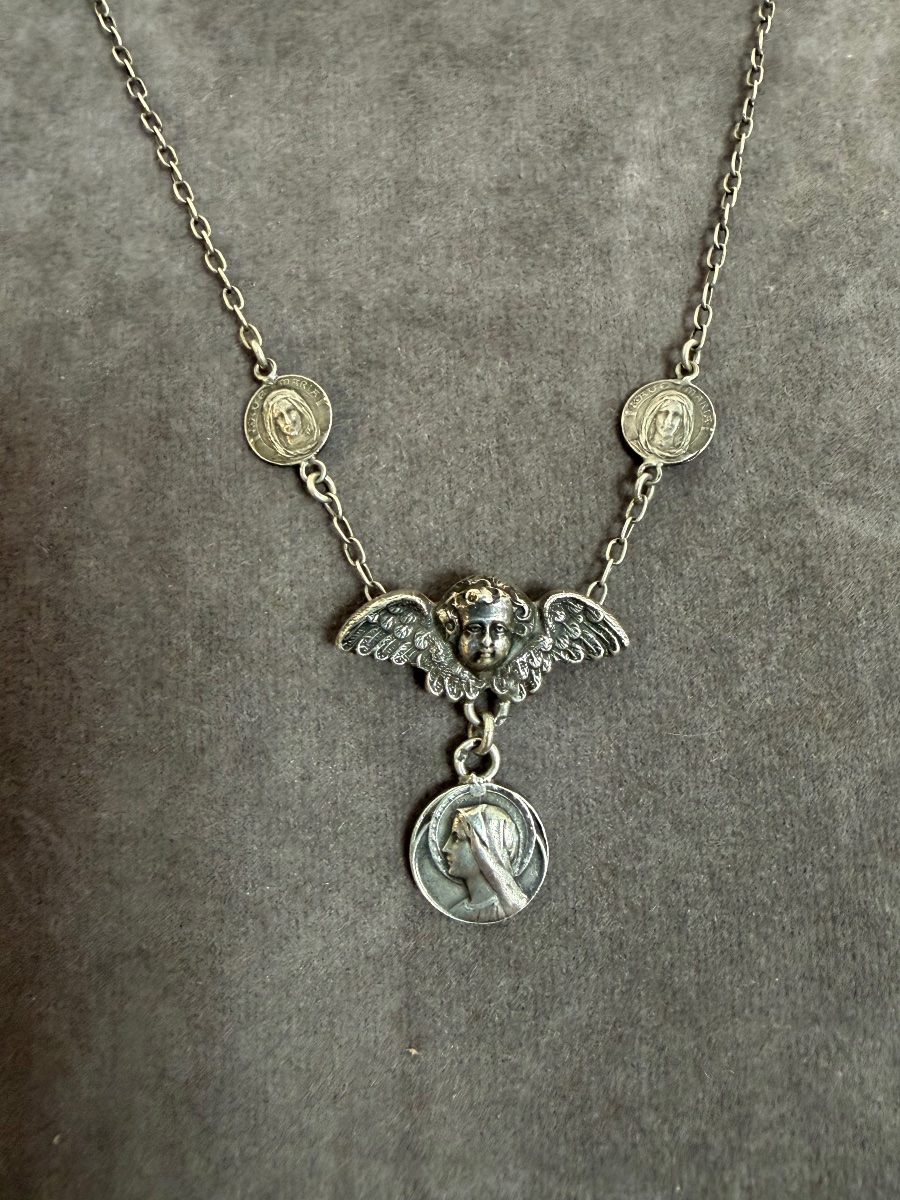 Pendentif chérubin argent -photo-2