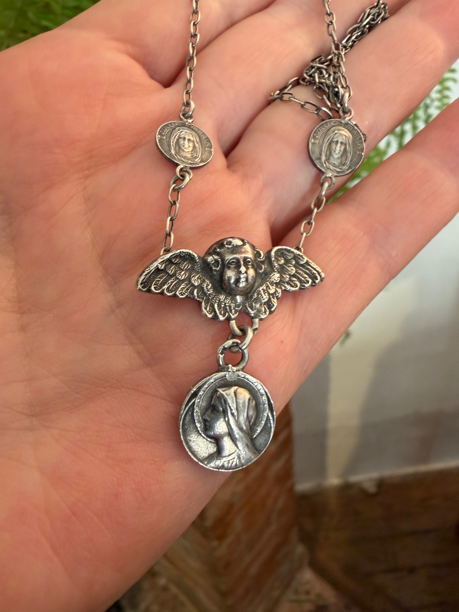 Pendentif chérubin argent -photo-5