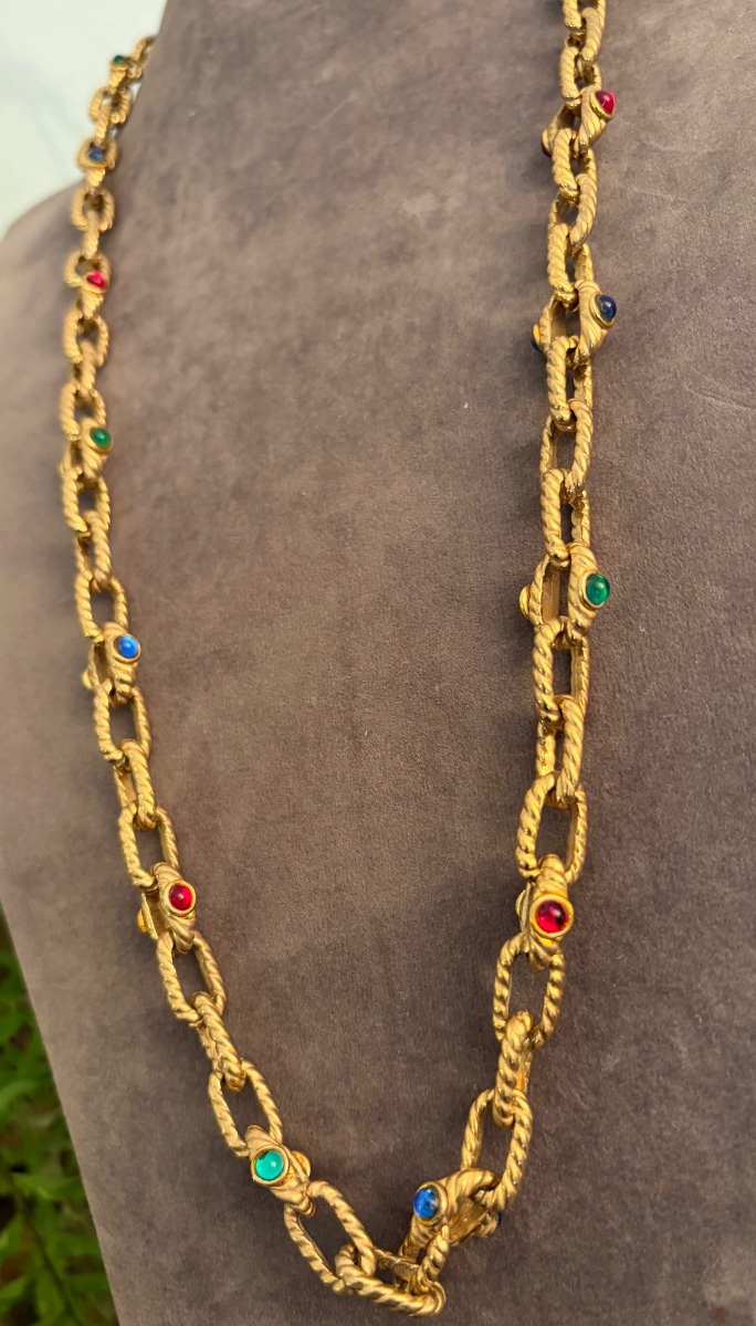 Collier sautoir vintage -photo-8
