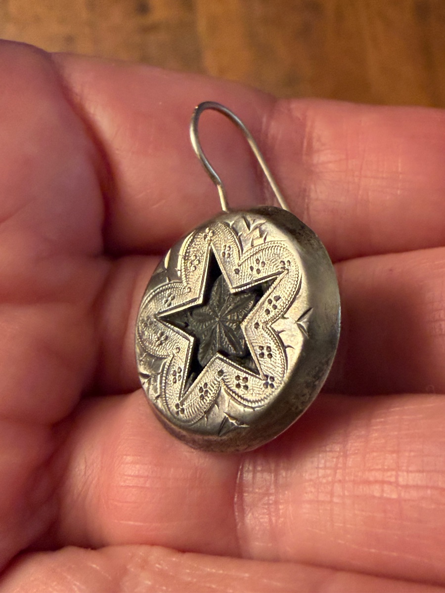 Boucles d’oreilles argent fossile -photo-3