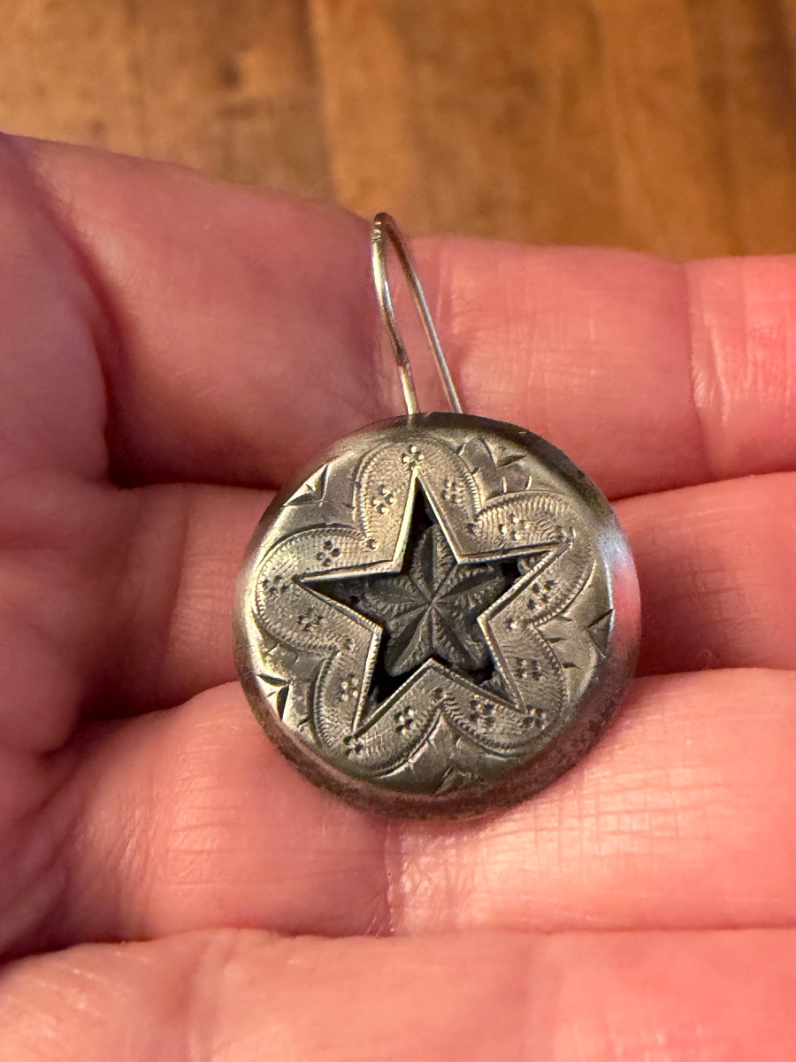 Boucles d’oreilles argent fossile -photo-4
