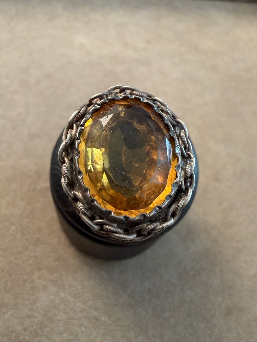 19th-century Gold/silver/citrine Ring-photo-4