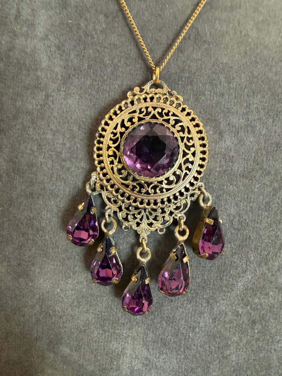 Pendentif  ancien métal doré -photo-4