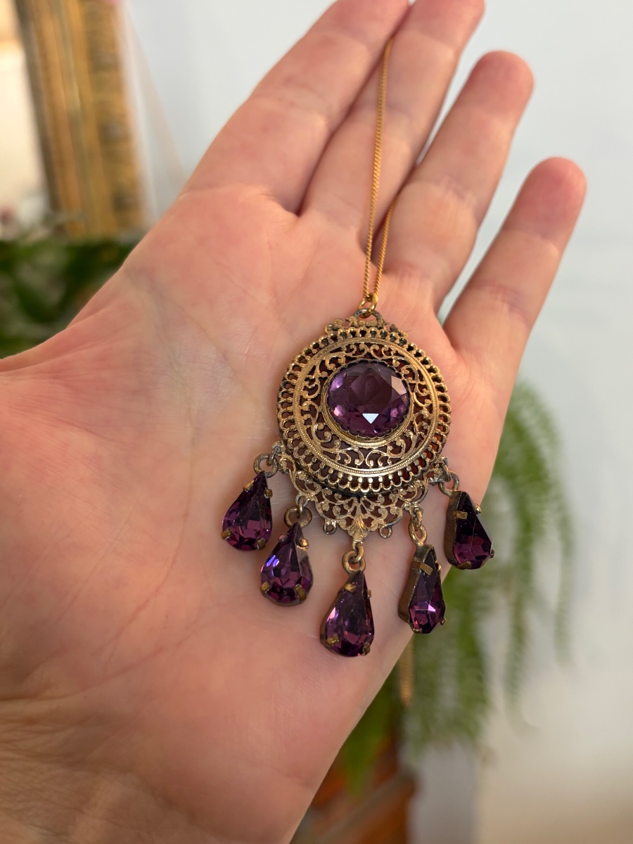 Pendentif  ancien métal doré -photo-7