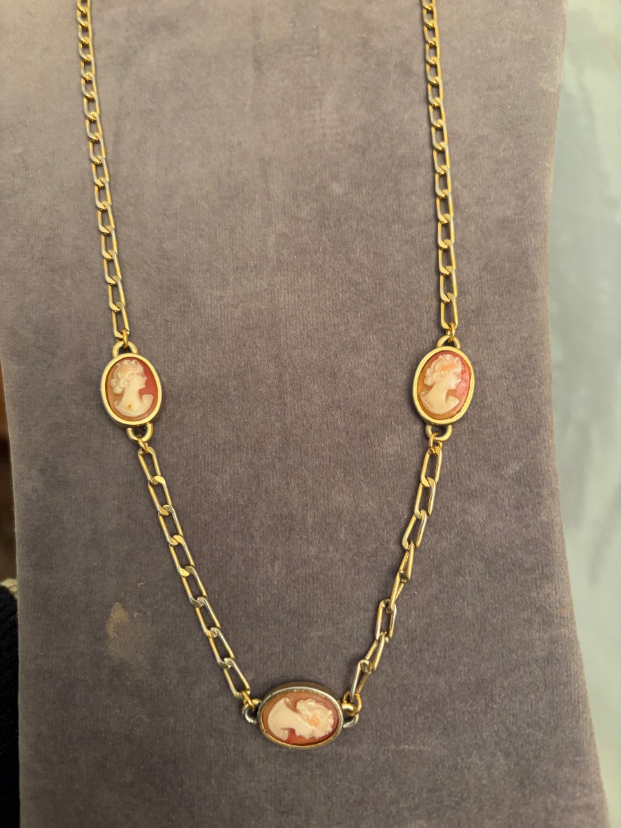 Collier sautoir camées-photo-3