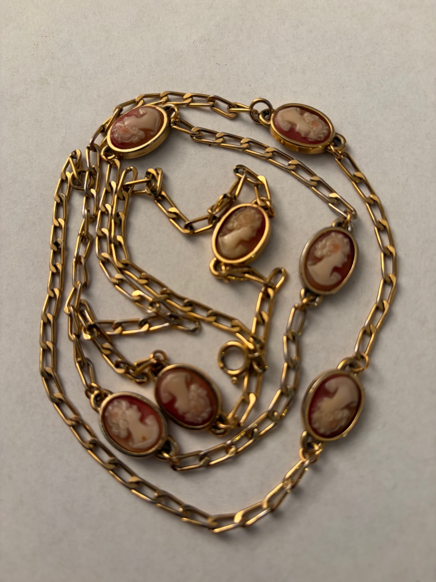 Collier sautoir camées-photo-3