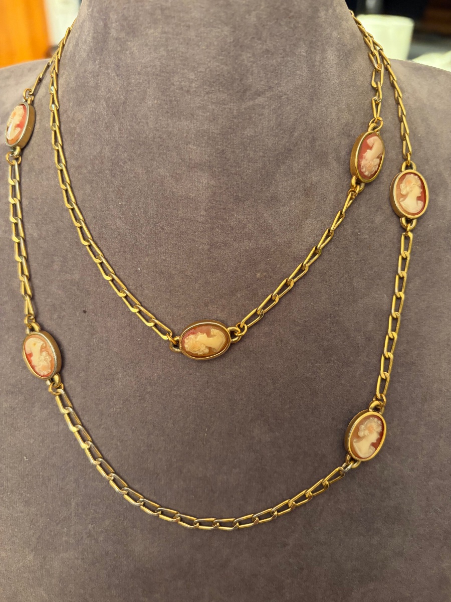 Collier sautoir camées-photo-8