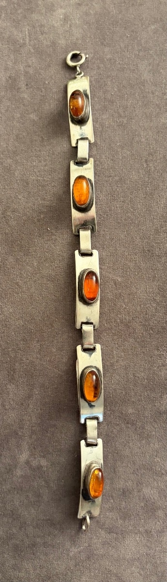Silver/amber Bracelet-photo-4