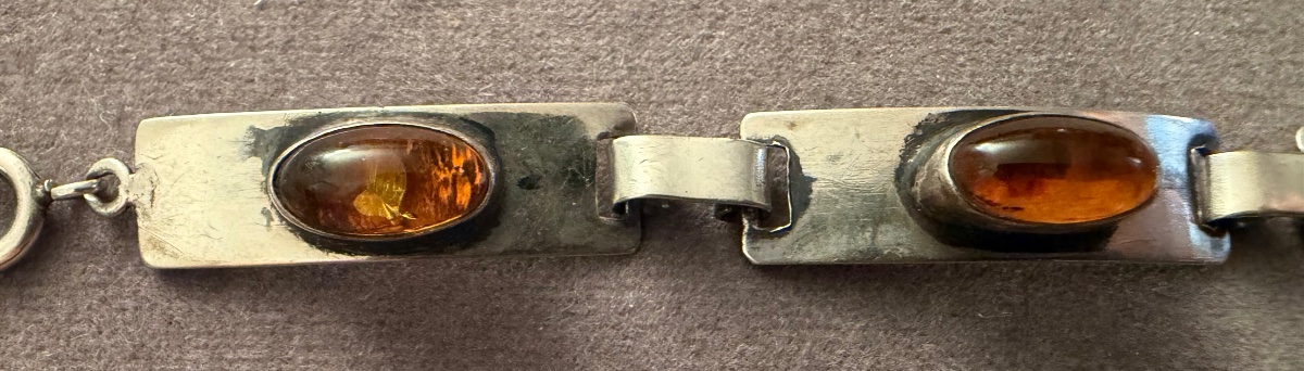 Silver/amber Bracelet-photo-1