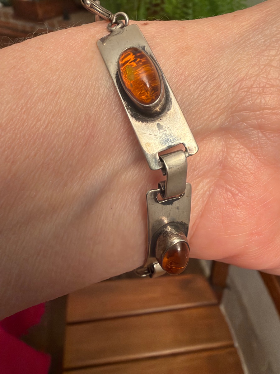 Silver/amber Bracelet-photo-6