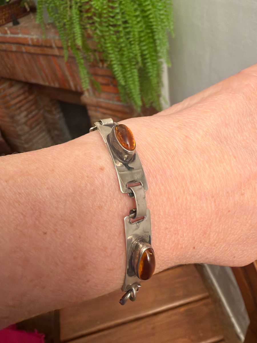 Silver/amber Bracelet-photo-8