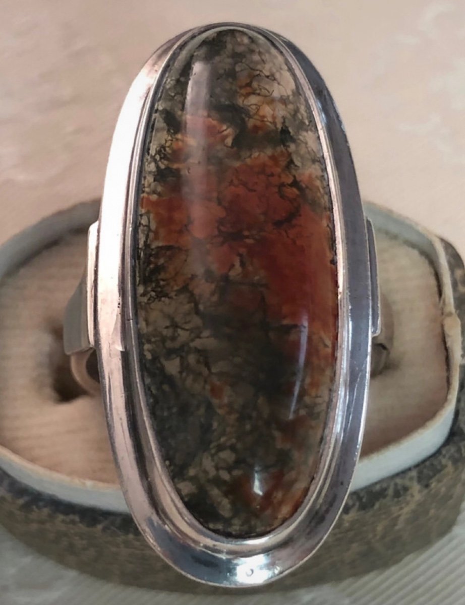 Herbal Agate Silver Ring-photo-4