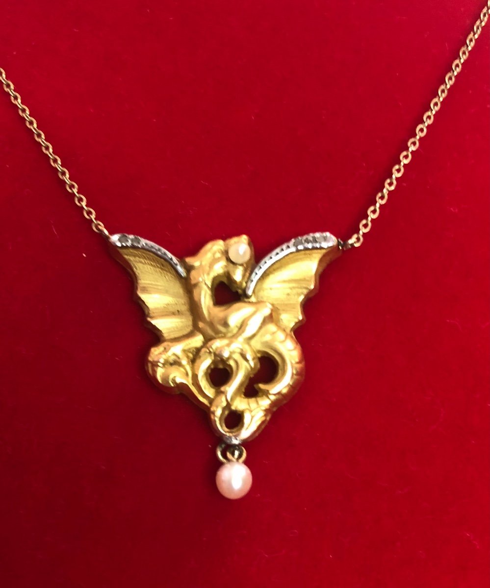Pendentif Or Chimère -photo-2