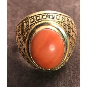 Bague Vermeil /corail 