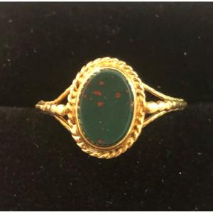 Gold/blood Jasper Ring