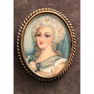 Miniature Painting Brooch