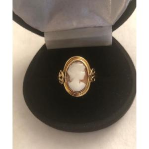 Old Gold Ring/shell Cameo 