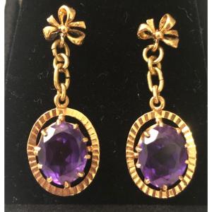 Gold/amethyst Earrings