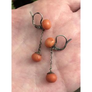 Boucles d’oreilles corail 