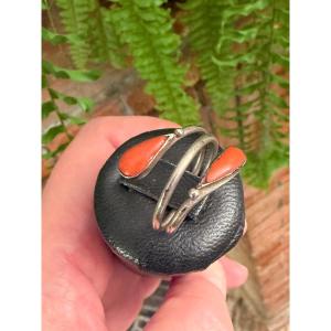 Bague argent / corail