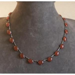 Art-deco Silver Necklace
