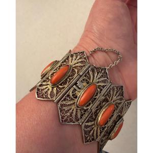 Coral / Vermeil Bracelet