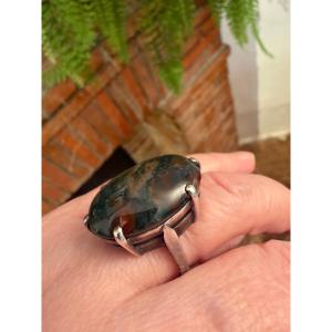 Silver Ring /agate Herborisé