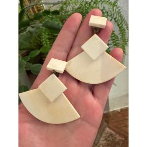 Ivory Art Deco Earrings