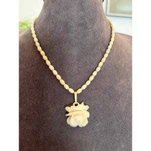 Art Nouveau Ivory Necklace 