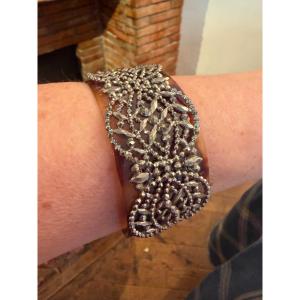 Bracelet manchette corne / acier 