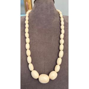 Large Antique Ivory Necklace 