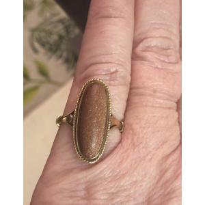 Bague 19ème or/ aventurine 